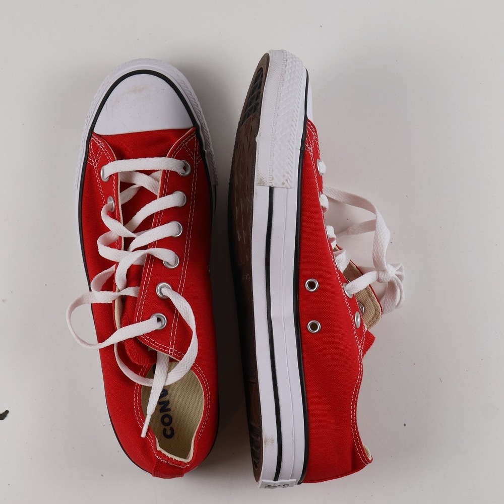 Converse Sneakers All Star Ox Red Solid Mens 8 Womens 10 Canvas NEW